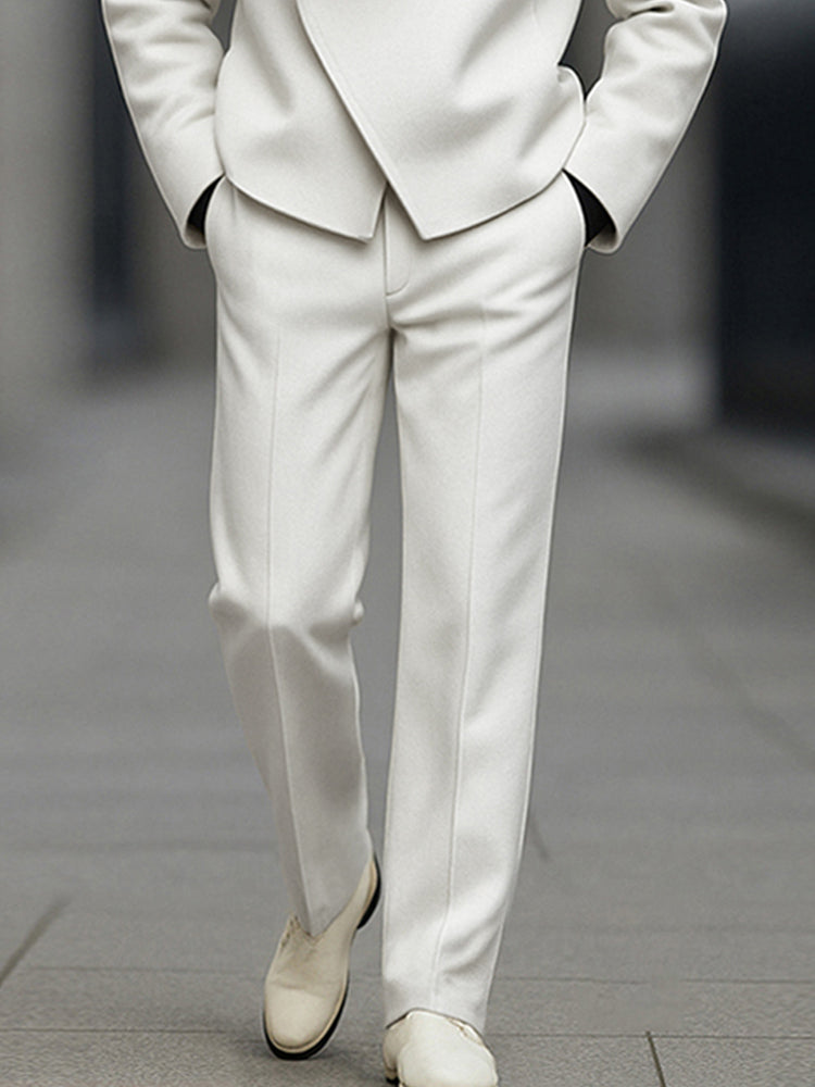 Asymmetric Woven Blazer & Pants Set — Men's | Modern Tailored | Statement Casual