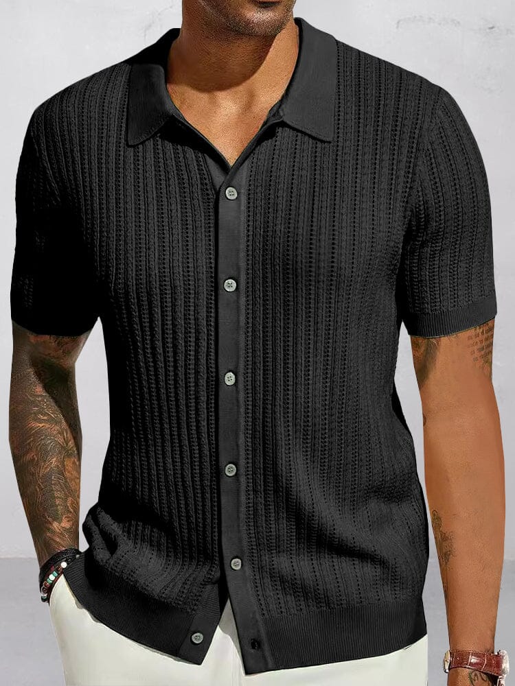 Open-Weave Knit Shirt — Men's | Relaxed Fit | Textured Summer Statement
