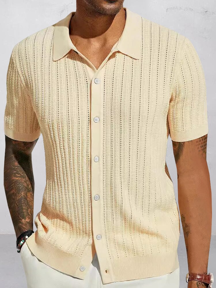 Open-Weave Knit Shirt — Men's | Relaxed Fit | Textured Summer Statement