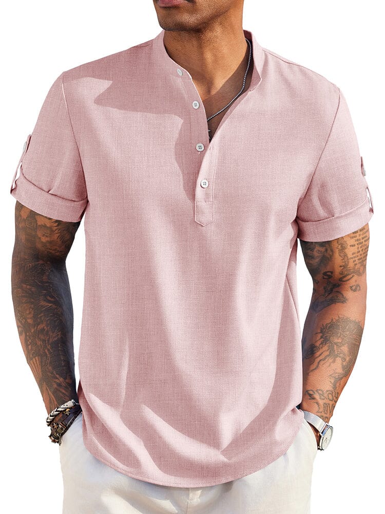 Linen Henley Shirt — Men's | Relaxed Open Placket | Breathable Summer Essential