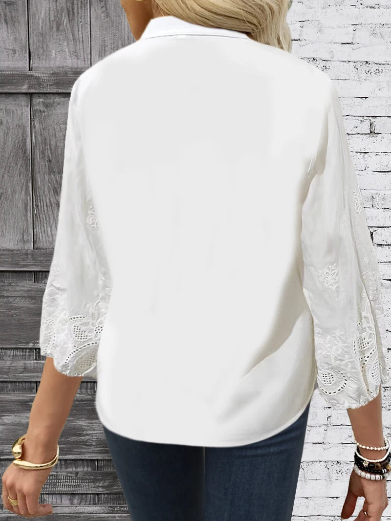 Long-Sleeve Woven Blouse — Women's | Relaxed Fit | Weekend Casual