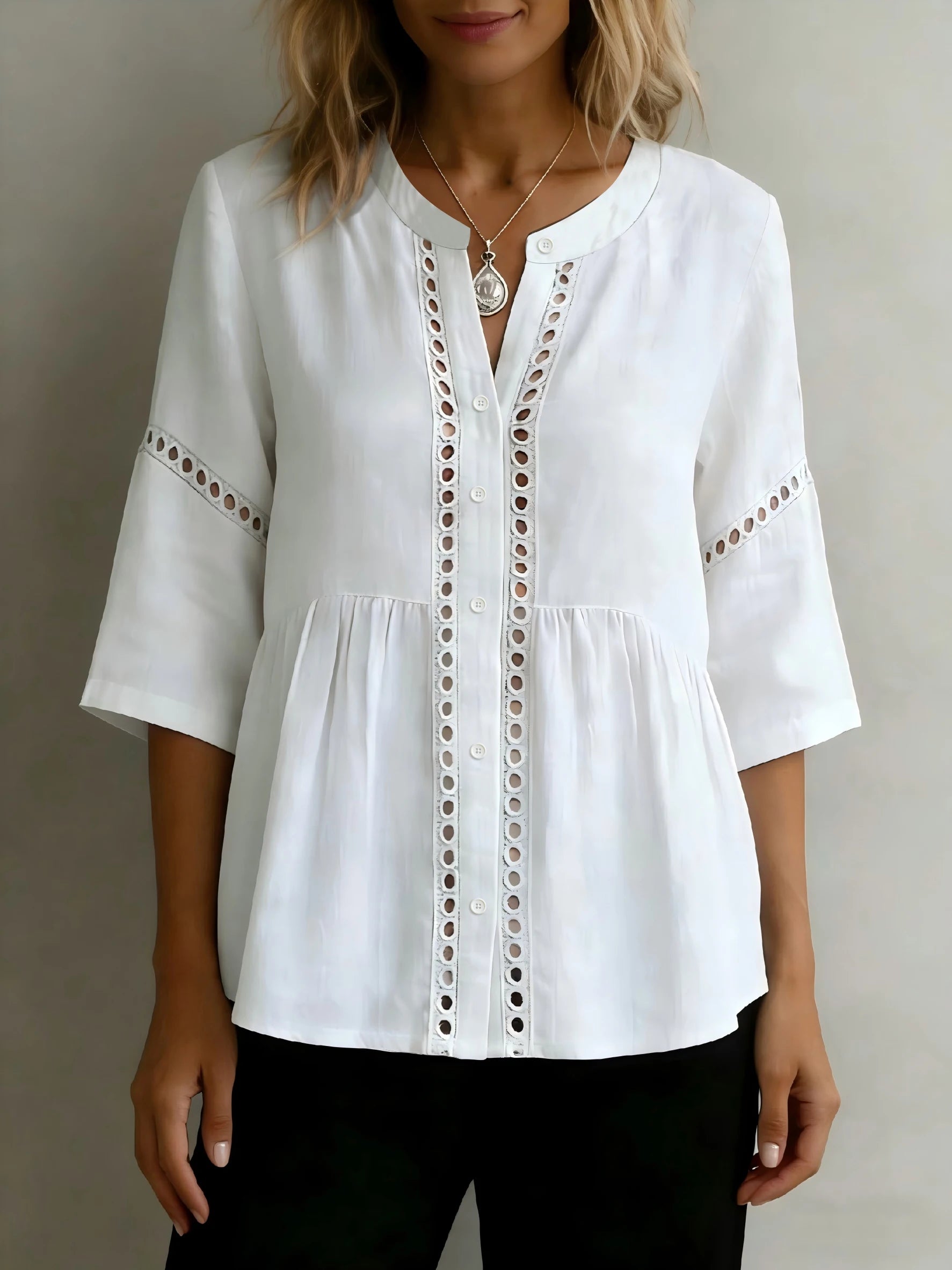 Short-Sleeve Woven Blouse — Women's | Relaxed Fit | Weekend Casual