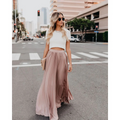Thessamine — High-Waist Pleated Woven Maxi Skirt | Structured Fit | Refined Feminine