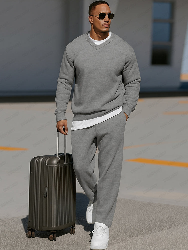 Cotton Blend Comfort Sweatsuit Two-Piece — Men's | Relaxed Fit | Premium Loungewear