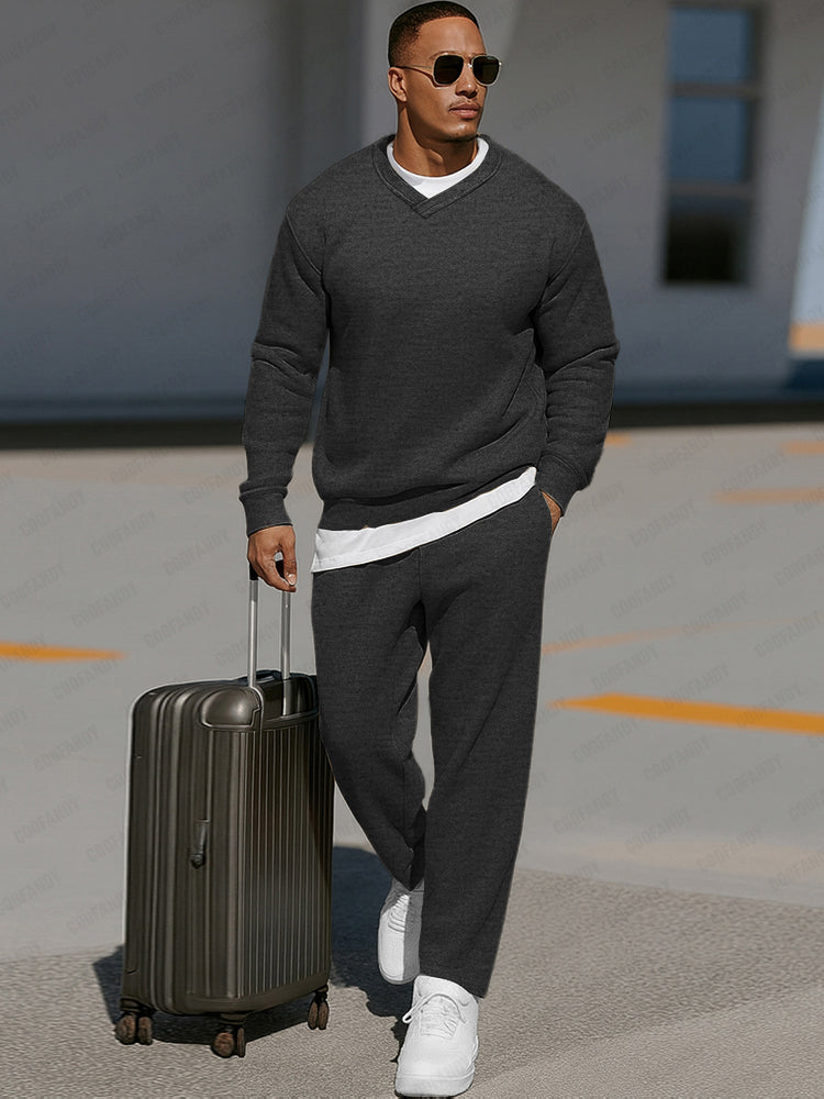 Cotton Blend Comfort Sweatsuit Two-Piece — Men's | Relaxed Fit | Premium Loungewear