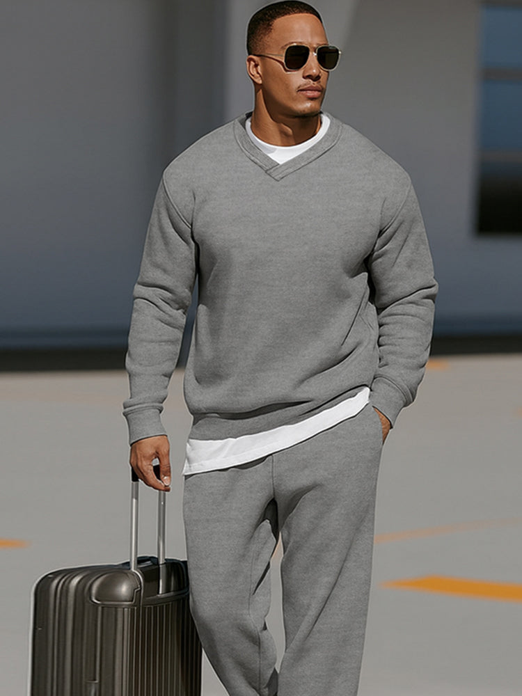 Cotton Blend Comfort Sweatsuit Two-Piece — Men's | Relaxed Fit | Premium Loungewear