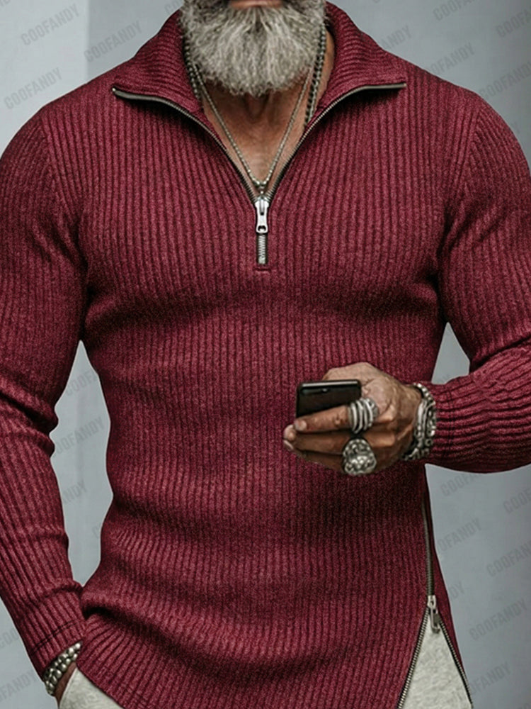 Asymmetric-Hem Knit Top — Men's | Relaxed Fit | Modern Minimal Style