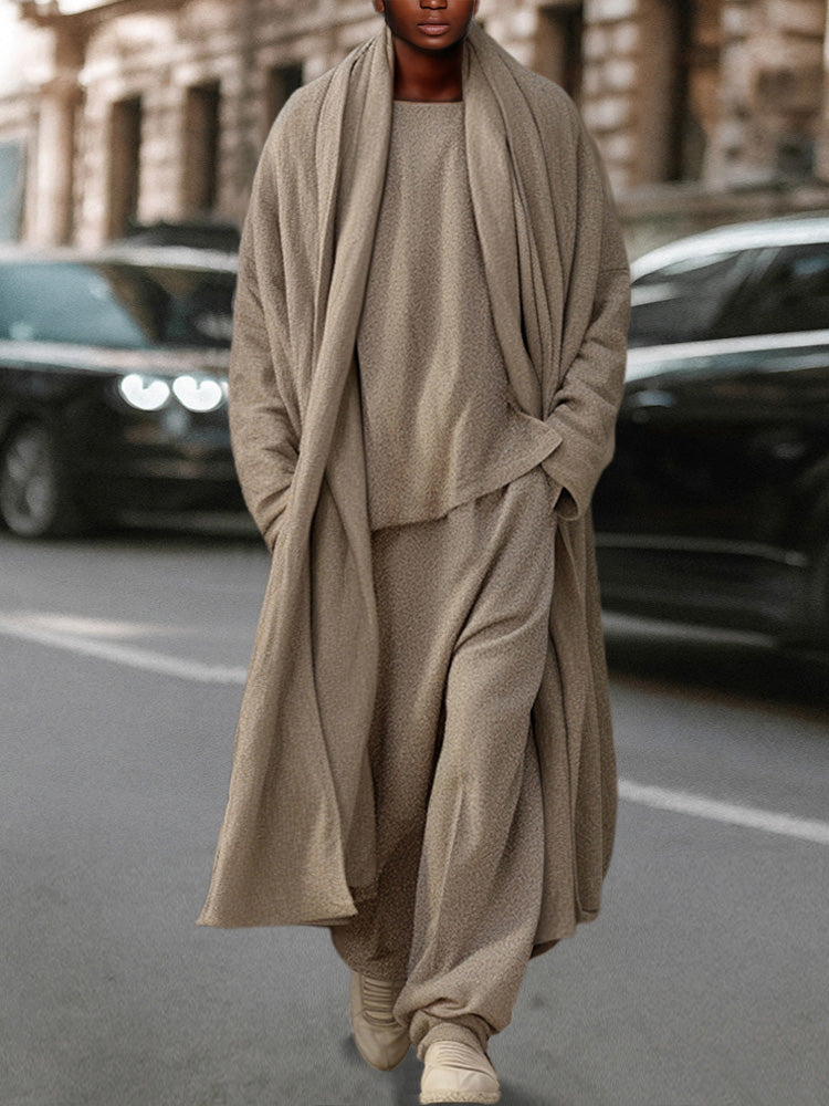 Soft-Touch Stretch Three-Piece Set — Men's | Tailored Relaxed Fit | Polished Everyday