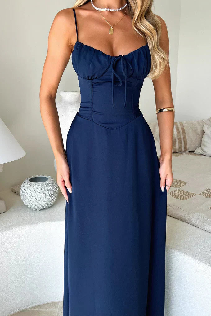 Valentina — Spaghetti-Strap Wrap Maxi Dress | Adjustable Tie Waist | Feminine Resort