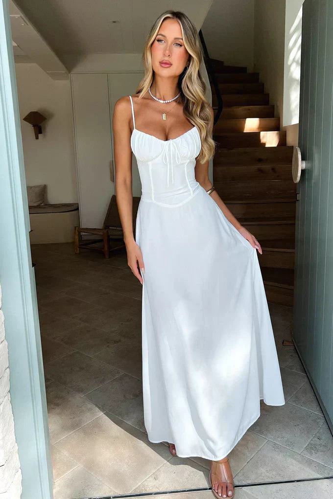 Valentina — Spaghetti-Strap Wrap Maxi Dress | Adjustable Tie Waist | Feminine Resort