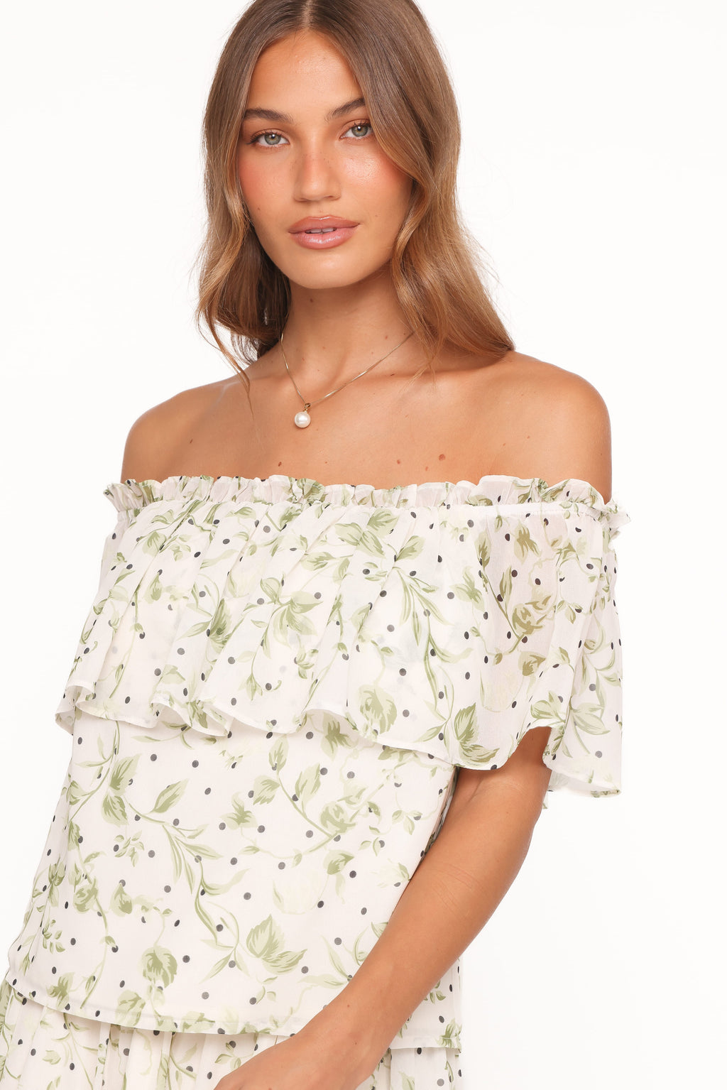 Vanessa — Leaf Print Woven Maxi Skirt Set | Flowy Silhouette | Nature-Inspired