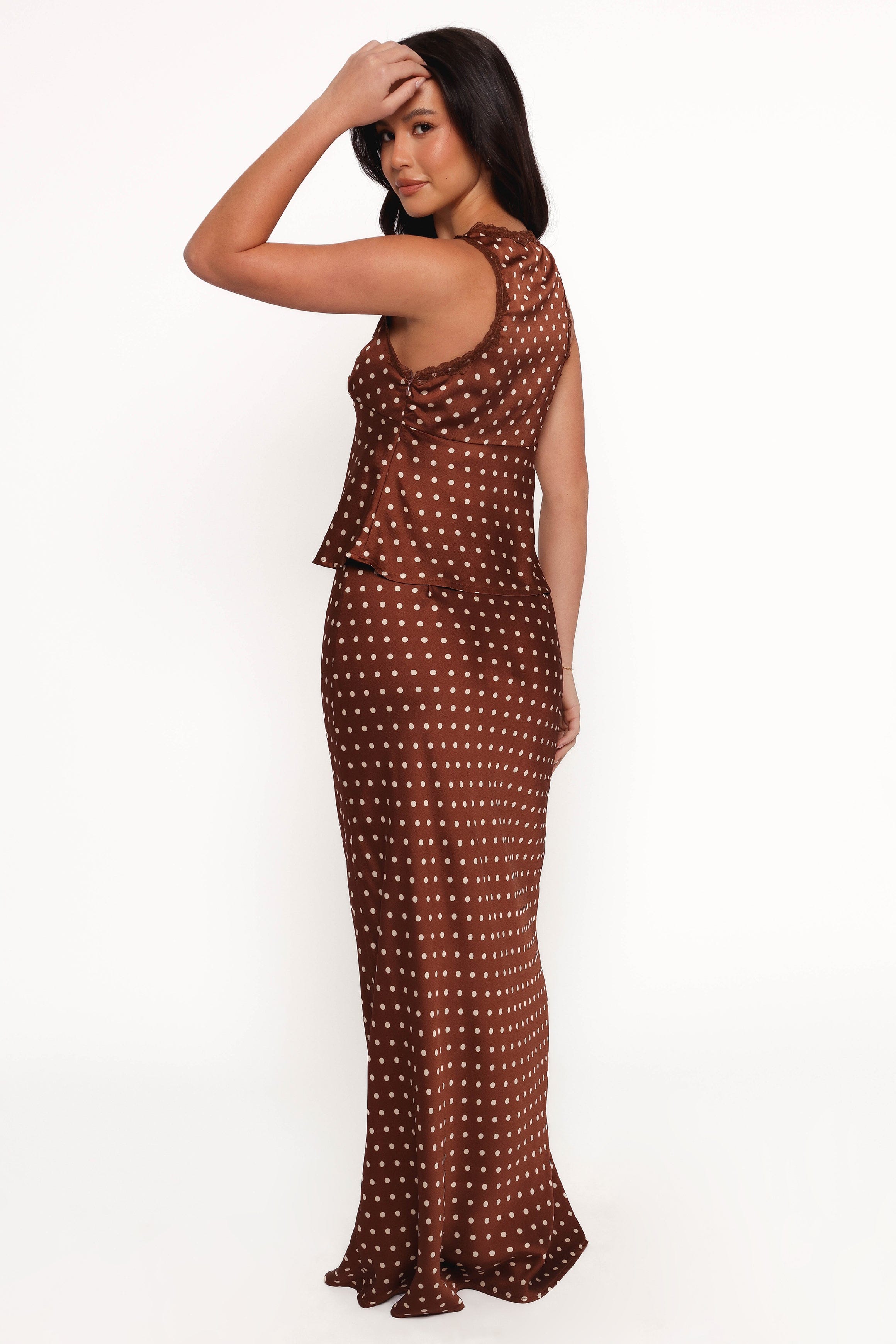Velman — Polka Dot Woven Midi Skirt | Flowy A-Line | Feminine Everyday