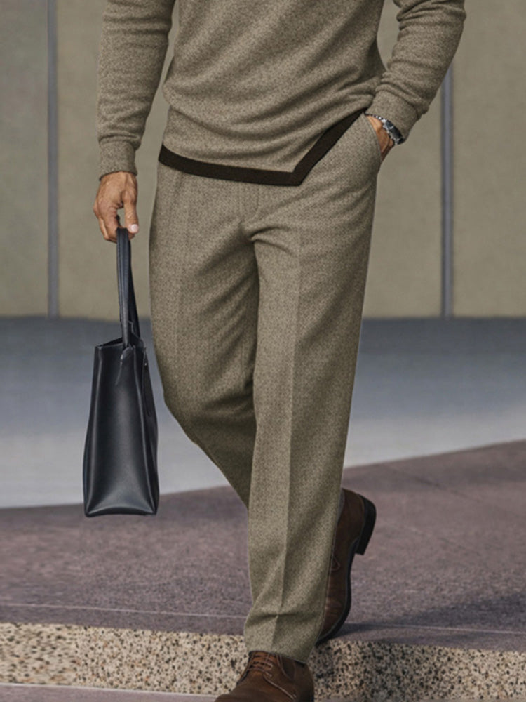 Asymmetric-Hem Woven Polo Shirt Set — Men's | Relaxed Fit | Modern Smart Casual