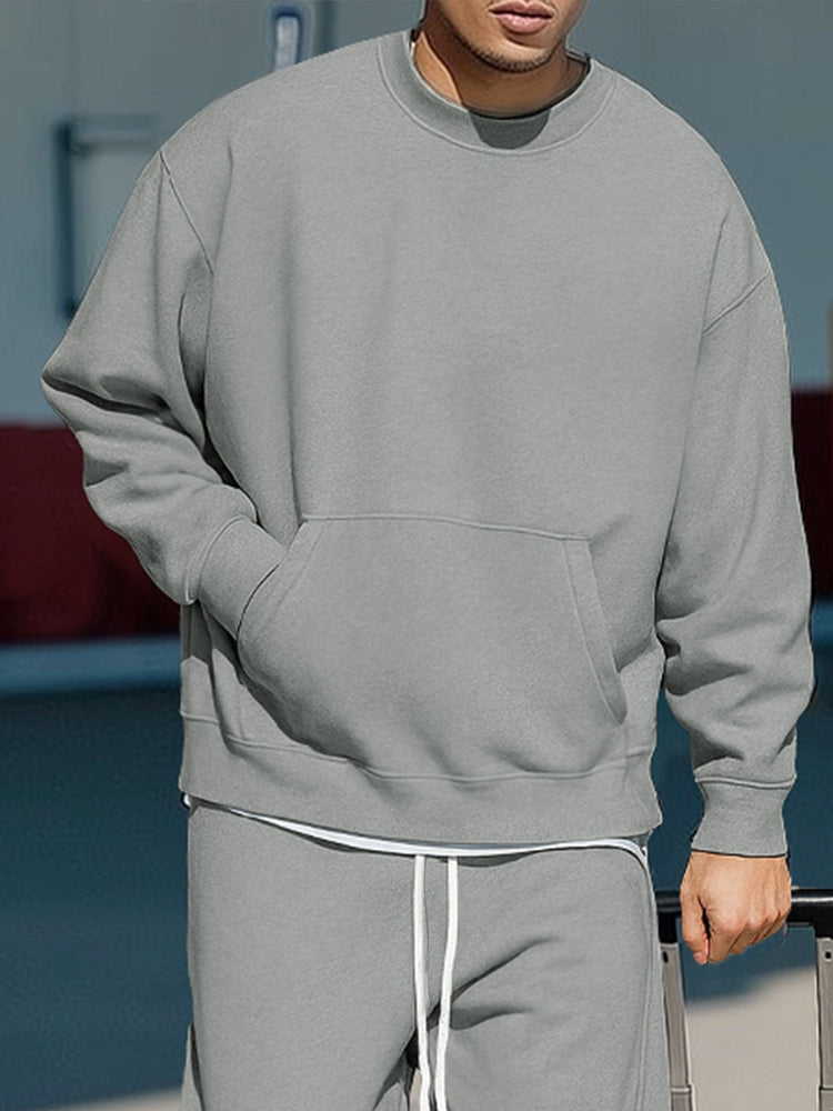Cotton Blend Sweatshirt & Pants Set — Men's | Relaxed Fit | Premium Loungewear