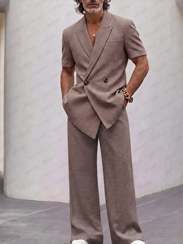 Plaid Woven Coordinated Set — Men's | Relaxed Fit | Vintage-Inspired Smart Casual