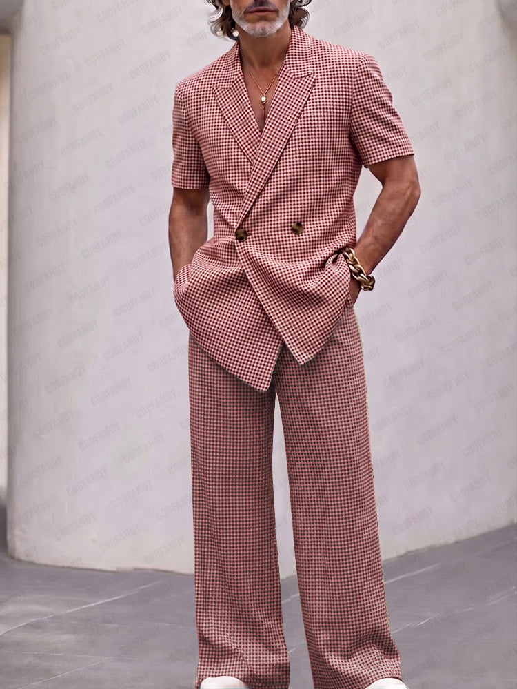 Plaid Woven Coordinated Set — Men's | Relaxed Fit | Vintage-Inspired Smart Casual