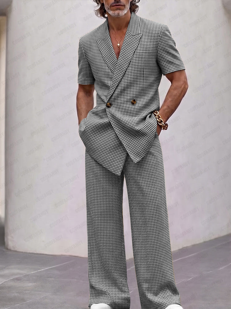 Plaid Woven Coordinated Set — Men's | Relaxed Fit | Vintage-Inspired Smart Casual