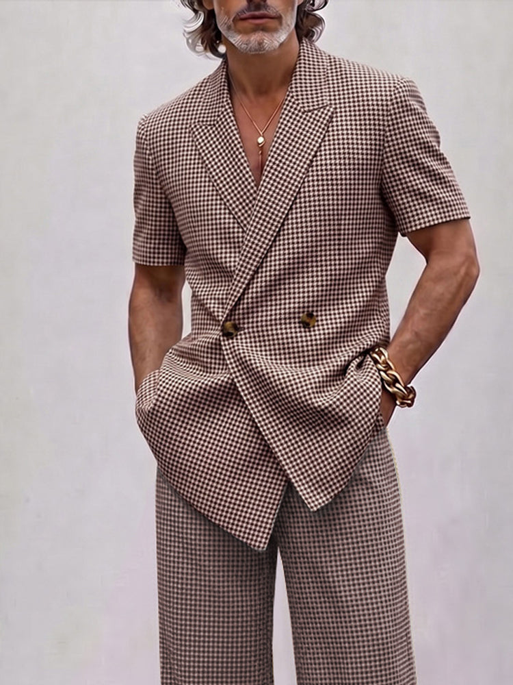 Plaid Woven Coordinated Set — Men's | Relaxed Fit | Vintage-Inspired Smart Casual