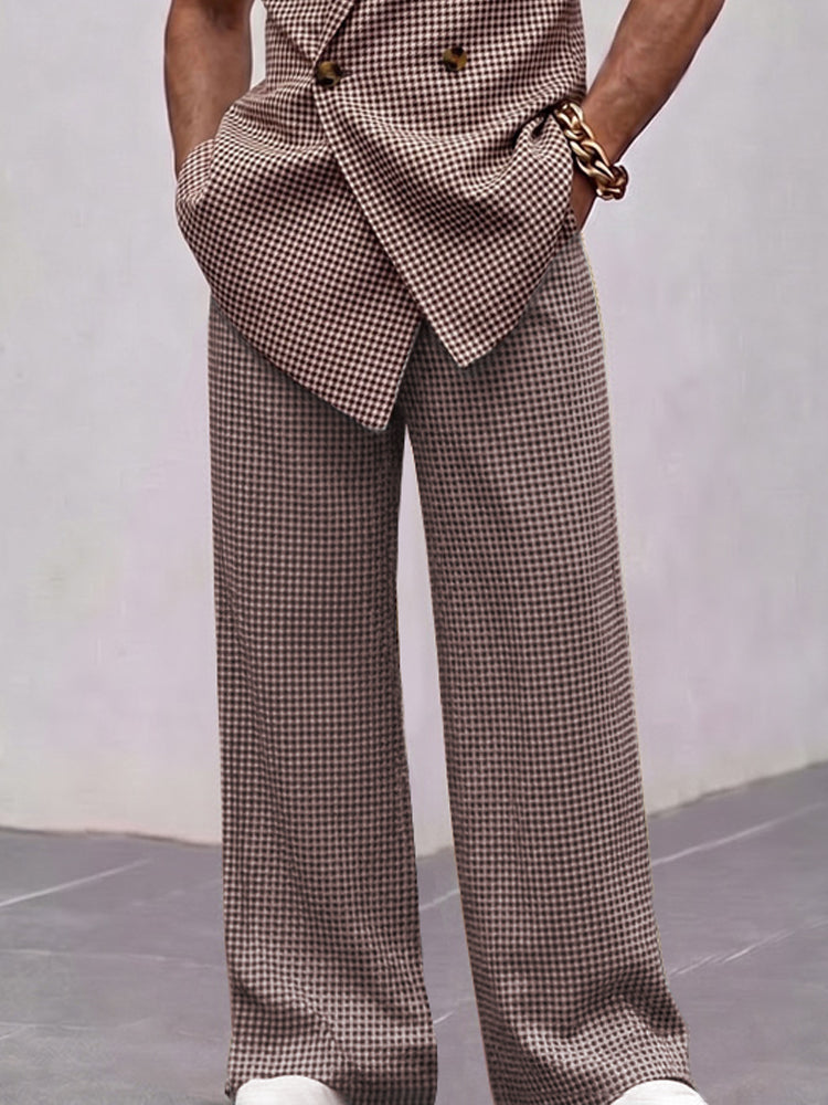 Plaid Woven Coordinated Set — Men's | Relaxed Fit | Vintage-Inspired Smart Casual