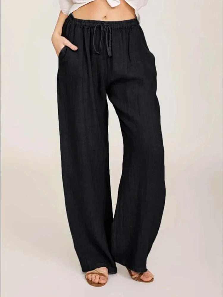 High-Waist Wide-Leg Trousers — Women's | Elastic Waist | Elevated Casual