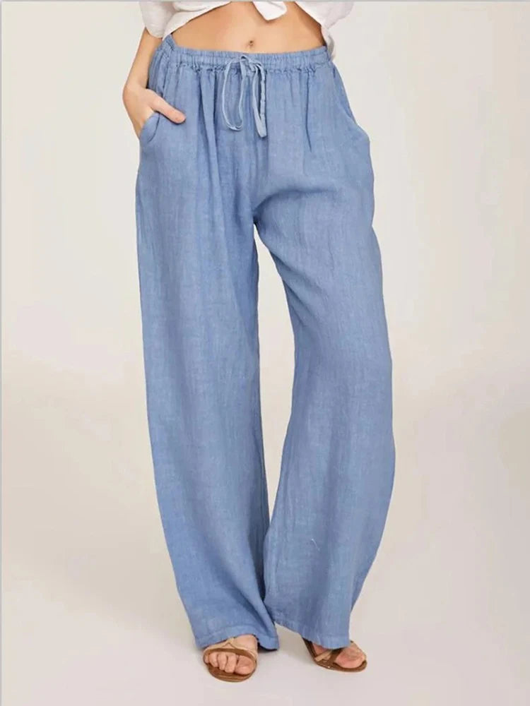 High-Waist Wide-Leg Trousers — Women's | Elastic Waist | Elevated Casual