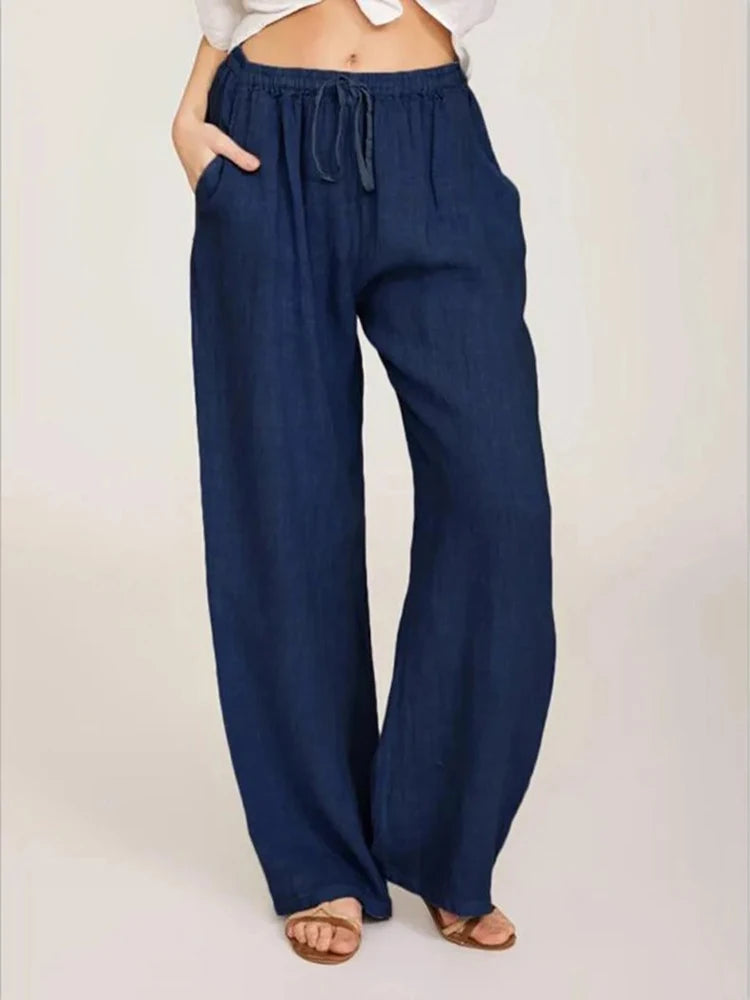 High-Waist Wide-Leg Trousers — Women's | Elastic Waist | Elevated Casual