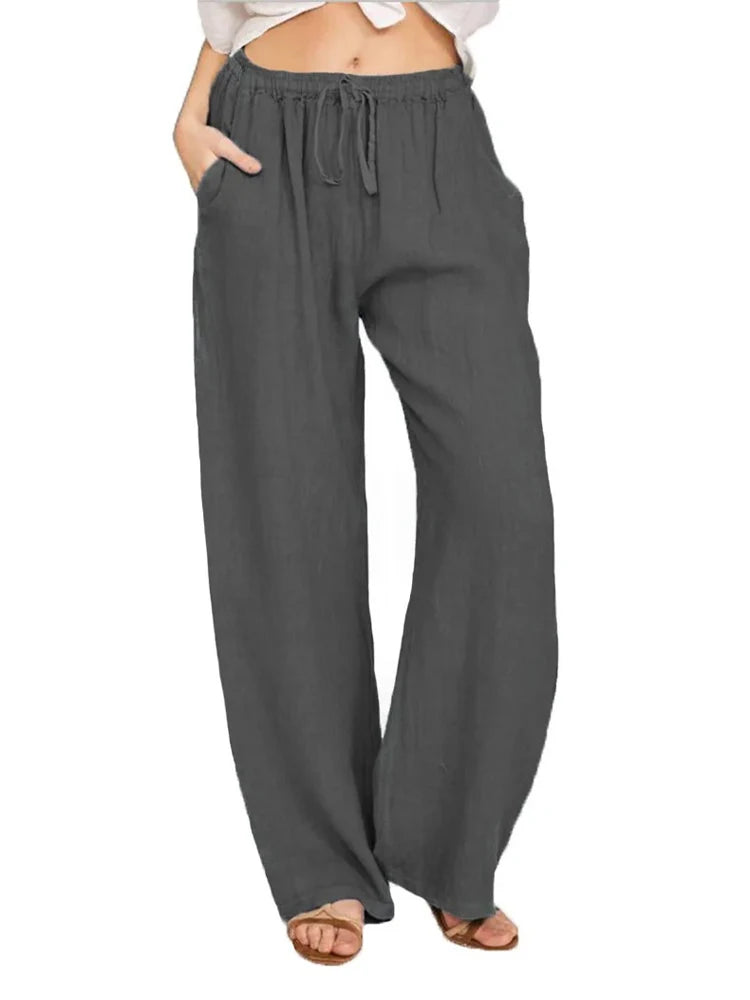 High-Waist Wide-Leg Trousers — Women's | Elastic Waist | Elevated Casual