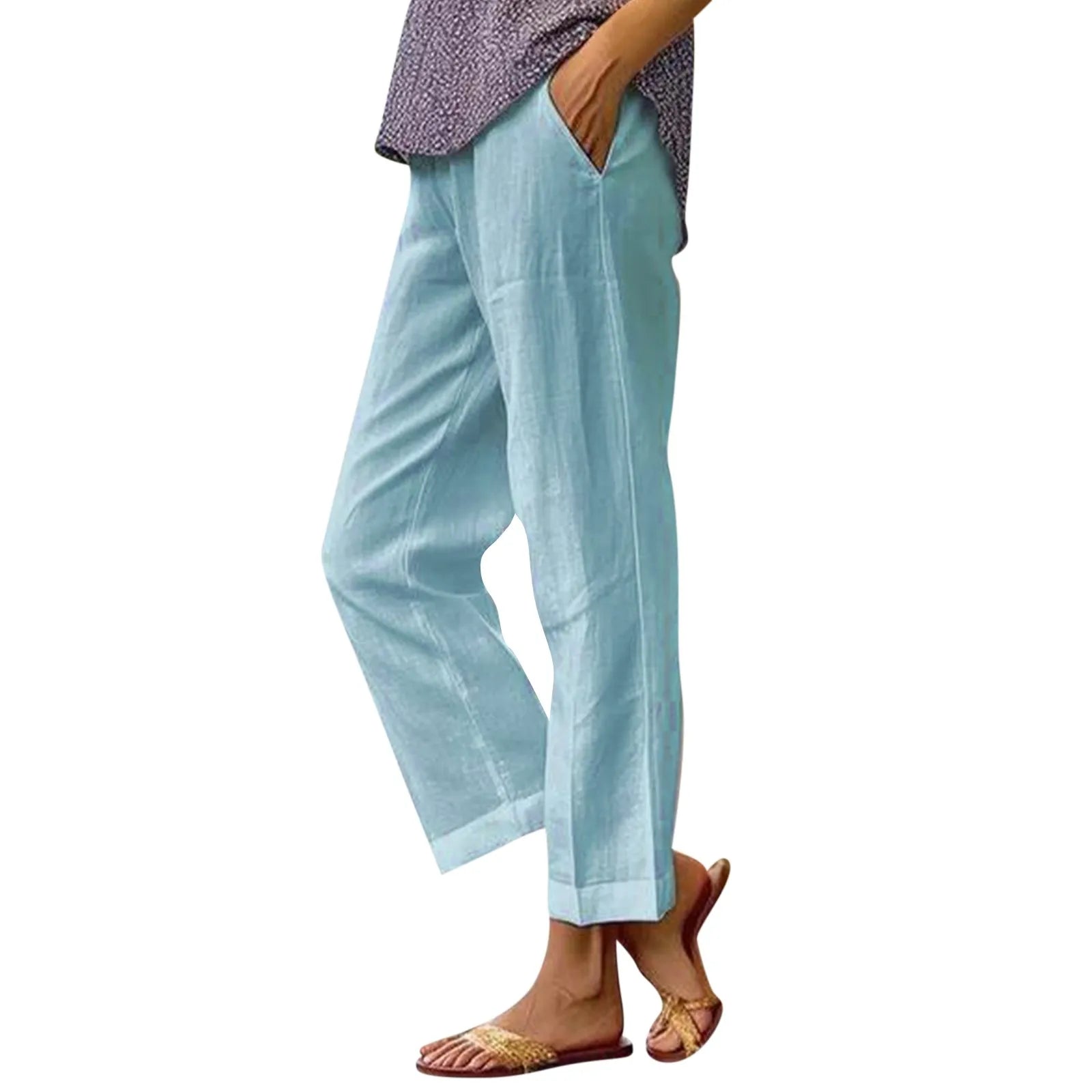 Tailored Woven Cropped Trousers — Women's | Slim Fit | Polished Smart Casual