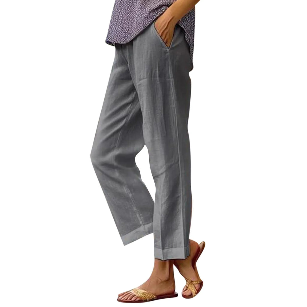 Tailored Woven Cropped Trousers — Women's | Slim Fit | Polished Smart Casual