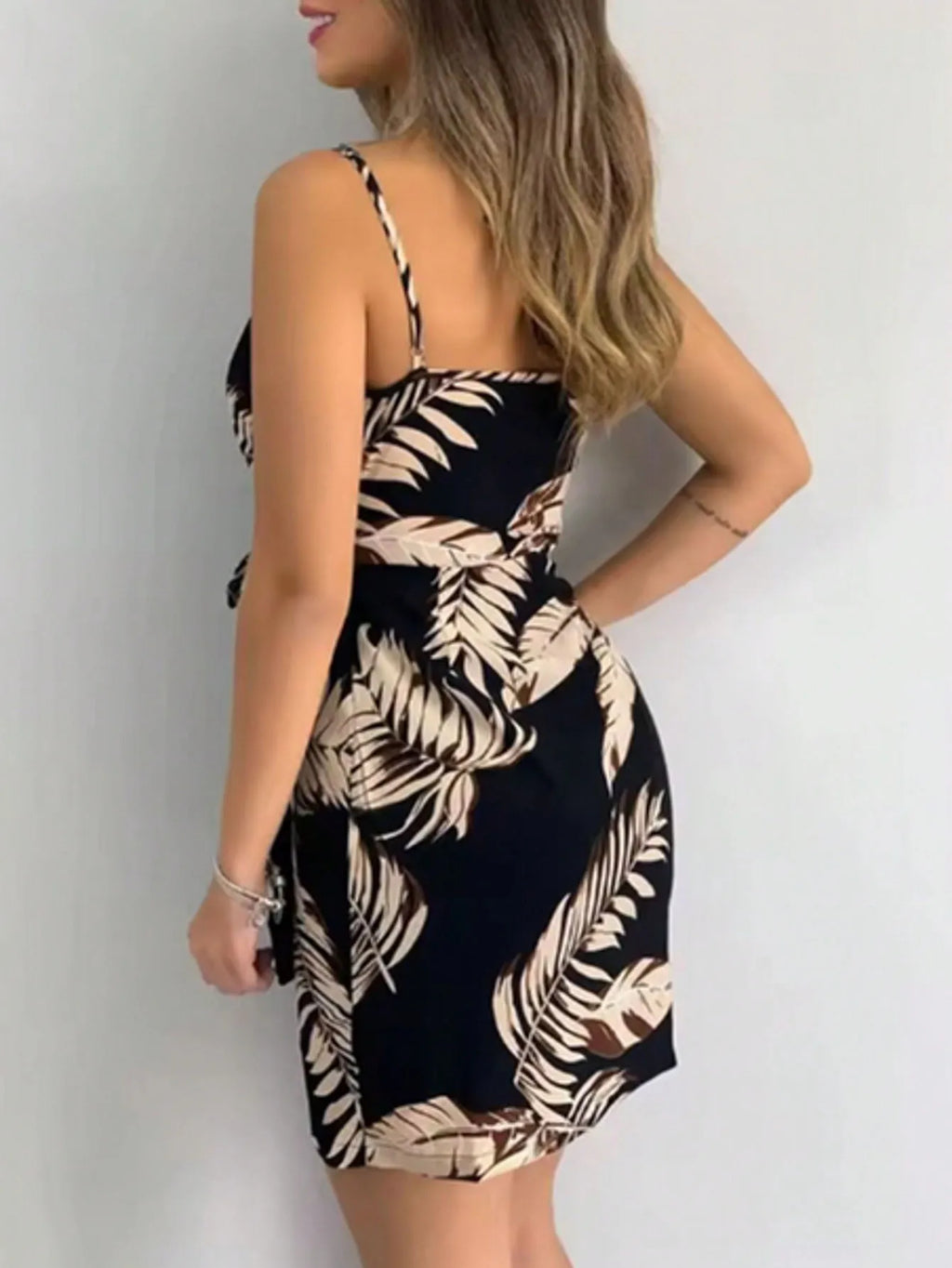 Floral Tie-Front Woven Mini Dress — Women's | Relaxed Fit | Playful Summer