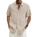 Cotton Linen Short-Sleeve Shirt — Women's | Relaxed Fit | Breathable Summer